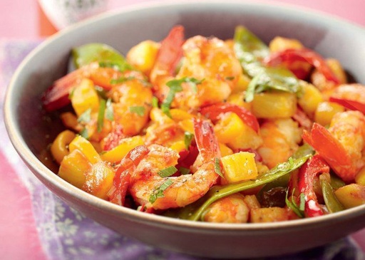 Salade Tiède de Gueue De Gambas à l'Ananas