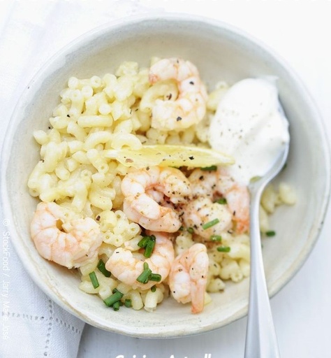 Crevettes Sautées aux Coquillettes